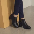 【OB 嚴選】台灣製造仿皮革反褶高跟短靴踝靴 《SD0173》