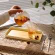 【Dagebeno荷生活】簡約輕奢茶水飲料咖啡托盤 自然風溫潤木紋長方形托盤(中號1入)