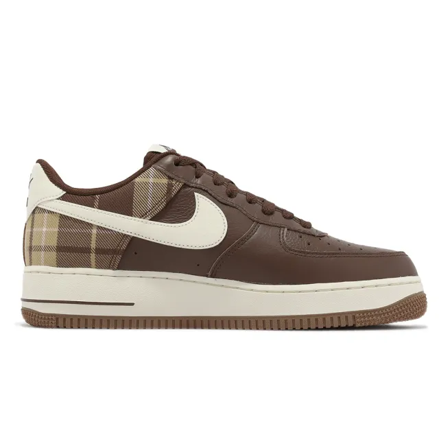 NIKE 耐吉 休閒鞋 Air Force 1 07 LX 男鞋 Plaid 咖啡 棕 格紋 帆布 AF1(DV0791-200)