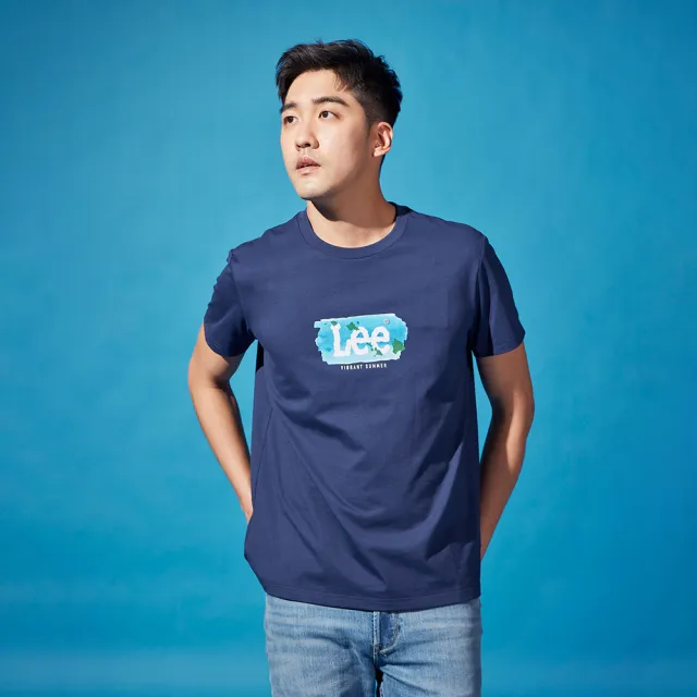 【Lee】男裝 短袖T恤 / 涼感 夏日胸前 小LOGO 海軍藍 標準版型 / NITRO COOL 系列(LB30200374203)