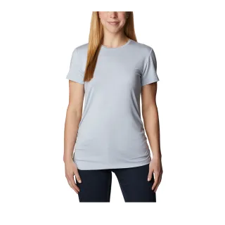 【Columbia 哥倫比亞 官方旗艦】女款-UPF50快排短袖上衣-灰色(UAR38280GY / 2023春夏)