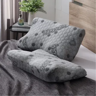 【ISHUR 伊舒爾】天絲石墨烯乳膠枕&蝶形記憶枕1入 多款任選 台灣製(贈天絲美式枕套1入/泰國乳膠/枕頭/枕芯)