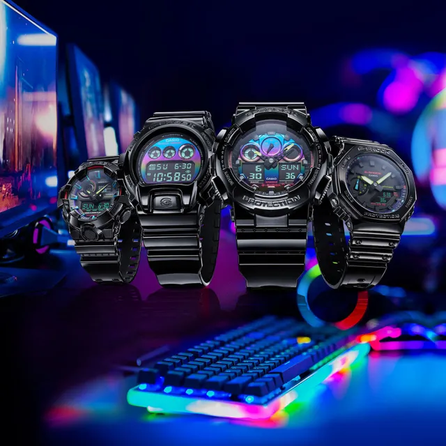 【CASIO 卡西歐】G-SHOCK AI 探索虛擬彩虹系列電子錶 送禮 禮物 推薦(DW-6900RGB-1)