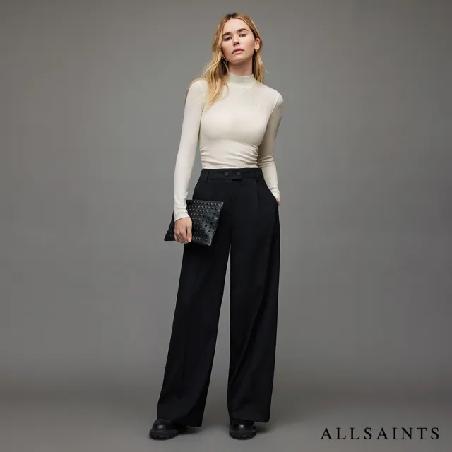 【ALLSAINTS】FRANCESCO RINA 天絲混紡貼身公羊頭骨高領上衣 WM298V(貼身版型)