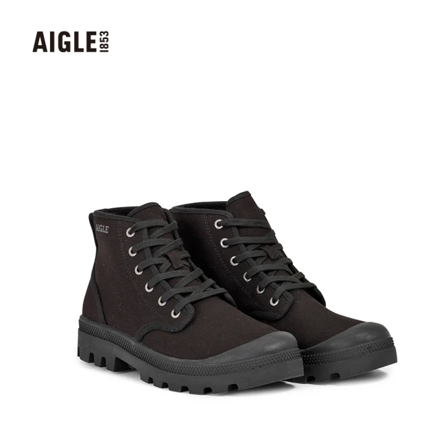 【AIGLE】男 輕量高筒健行鞋(AG-FT330A100 黑色)