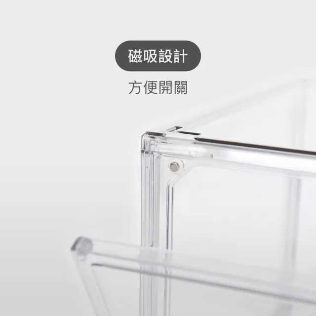 【Aholic】全透明 前開式-球鞋磁吸收納盒(6入組)