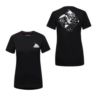 【Mammut 長毛象】Massone T-Shirt Women Crag 有機棉短袖T恤 黑色 女款 #1017-05240