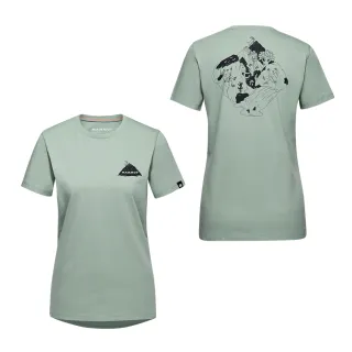 【Mammut 長毛象官方直營】Massone T-Shirt Women Crag 有機棉短袖T恤 玉石綠 女款 #1017-05240