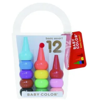 日本製 Baby Color Basic Assort 12色兒童安全蠟筆(日本製兒童安全蠟筆)