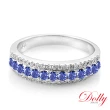 【DOLLY】18K金 天然藍寶石鑽石戒指