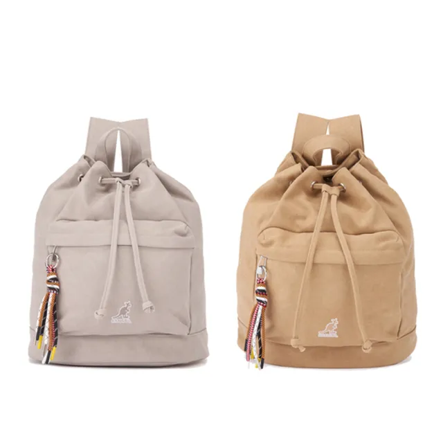 【KANGOL】雙11 後背包 帆布包 袋鼠 抽繩 水桶包 包包(63251740-)