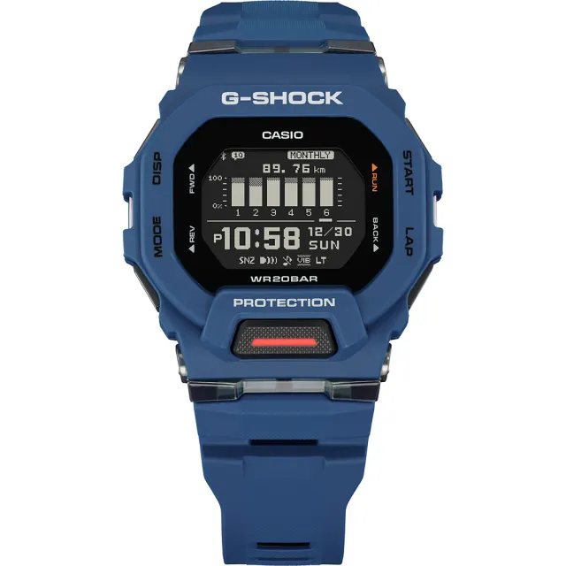 【CASIO 卡西歐】G-SHOCK 纖薄運動系藍芽計時手錶-海軍藍 開學禮 送禮 推薦(GBD-200-2)