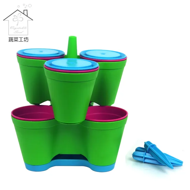 【蔬菜工坊】3*3雙層模組盆栽組合(果綠色)