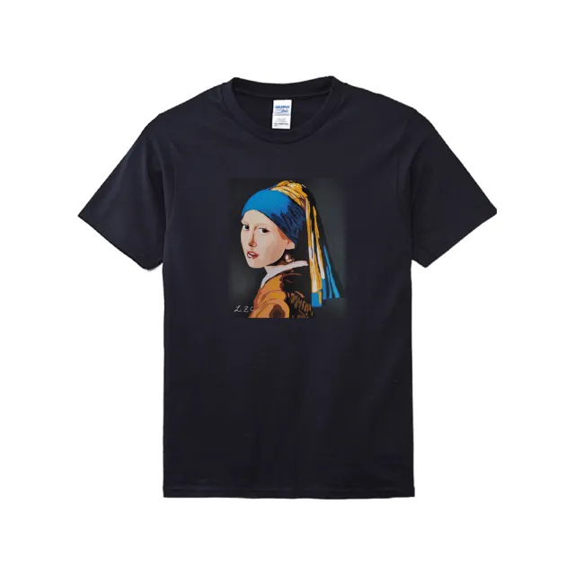 【B+ 大尺碼專家】現貨-大小尺碼-戴珍珠耳環的少女 名畫 藝術 板畫 T恤 電影看板師 聯名款(0201909)
