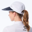 【KING GOLF】速達-實體同步款-草寫刺繡長帽沿可調節式遮陽帽球帽(白色)