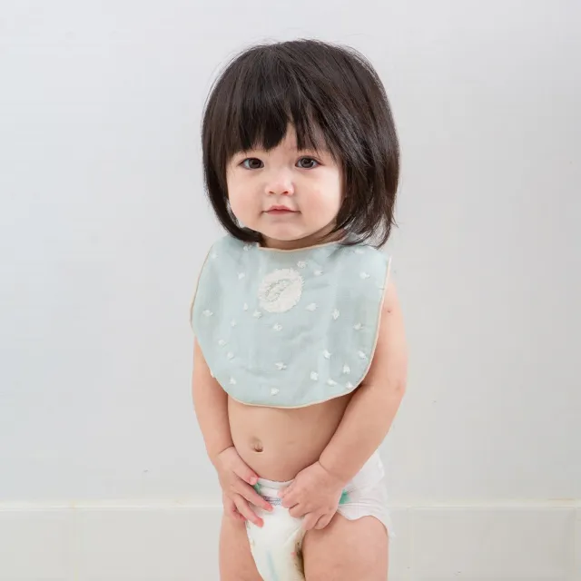 【Gift DollBao】いまばり日本今治毛巾系列-口水兜_雙面寶寶紗布巾(經典泡泡)