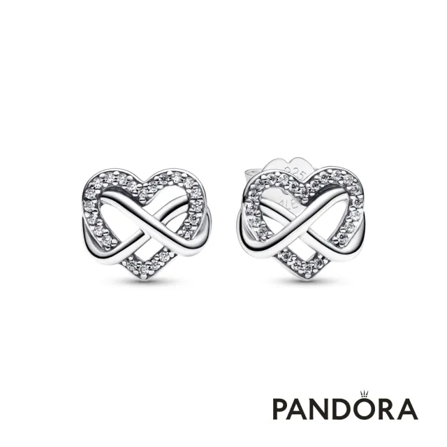 【Pandora 官方直營】無限璀璨愛意針式耳環