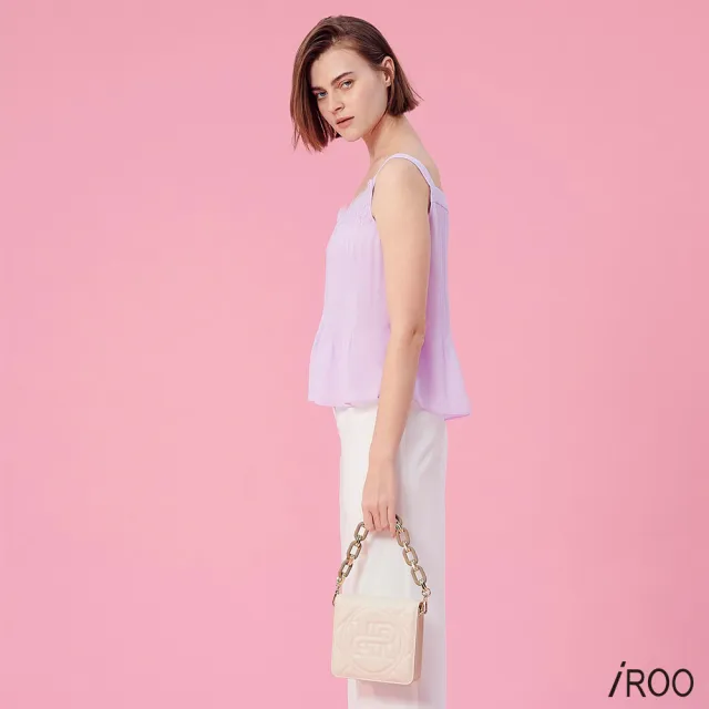 【iROO】蕾絲拼接女人細肩帶背心
