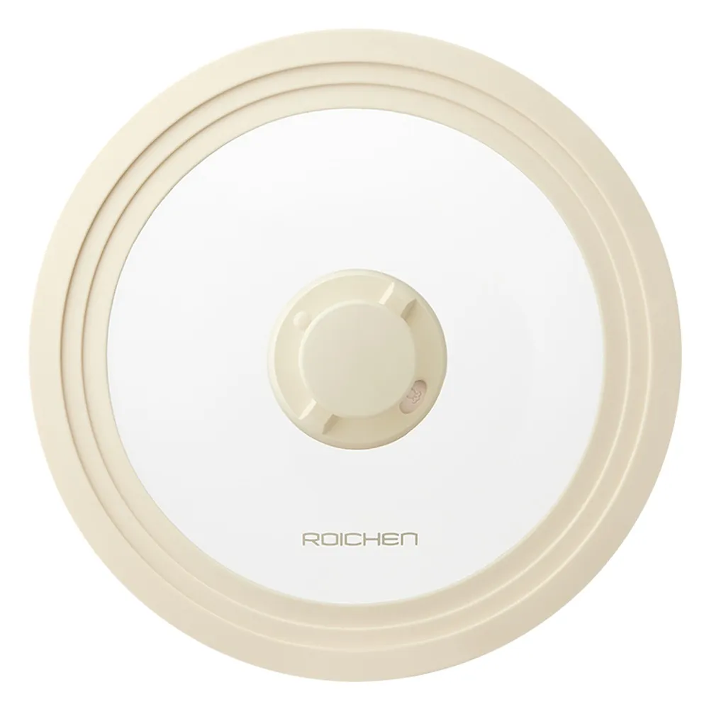 【Roichen】BESPOKE 韓國製 專利蒸氣閥多用鍋蓋 24cm / 28cm 圓型鍋共用(奶油白)