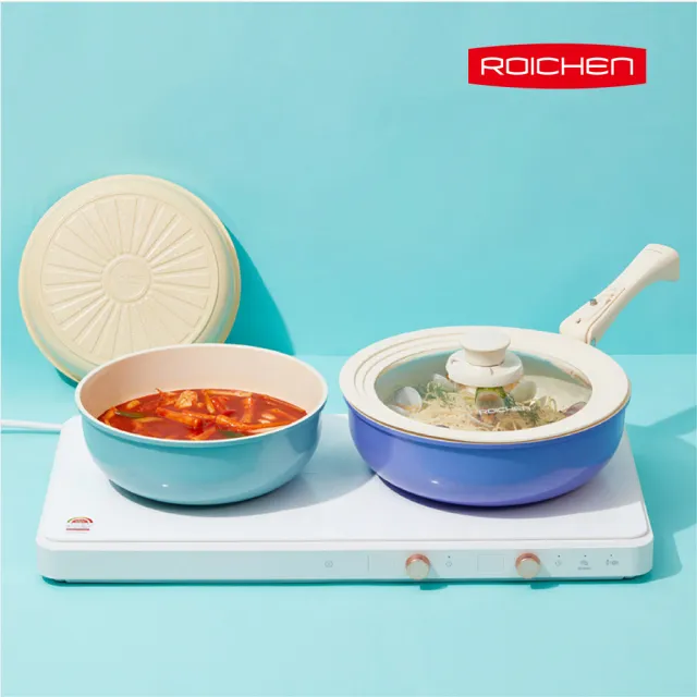 【Roichen】BESPOKE系列深炒鍋 28cm 韓國製 不含把手(奶油起司、蜜桃粉、藍莓紫、薄荷綠 四色可選)