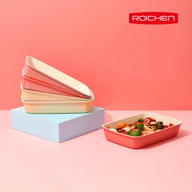 【Roichen】BESPOKE 可拆把手方型煎烤鍋 29cm 韓國製 僅鍋身(奶油起司、蜜桃粉 兩色可選)