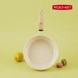 【Roichen】韓國抗菌陶瓷不沾深炒鍋 20cm(萊姆米黃、糖果粉、拿鐵灰 三色可選)