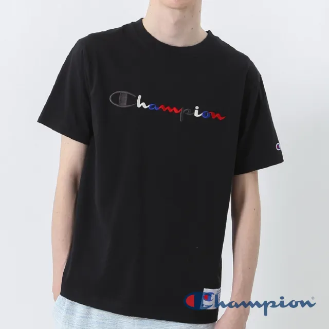 【Champion】官方直營-彩色草寫LOGO短袖上衣Tee-男(2色選擇)