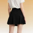 【OUWEY 歐薇】俏甜愛心釦切線造型短褲裙(黑色；S-L；3232072404)