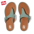 【FitFlop】GRACIE RUBBER-BUCKLE LEATHER TOE-POST SANDALS扣環造型皮革夾脚涼鞋-女(冷藍色)