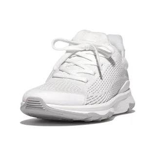 【FitFlop】VITAMIN FFX KNIT SPORTS SNEAKERS繫帶升級版運動鞋-女(都會白)