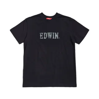 【EDWIN】男裝 人氣復刻款 迷彩魚LOGO短袖T恤(黑色)