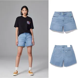 【Lee 官方旗艦】女裝 牛仔短褲 / 涼感 中腰刷白 淺藍洗水 / KAPOK木棉(LB322018692)