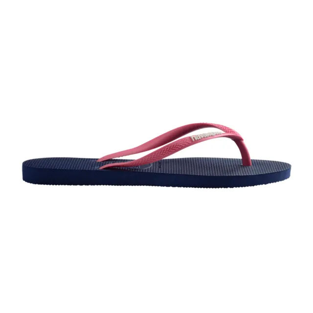 【havaianas 哈瓦仕】拖鞋 女鞋 夾腳拖 跳色 Slim Logo Pop Up 藍粉 4119787-2484W(哈瓦士)