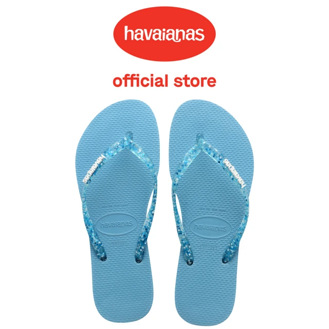 havaianas 哈瓦仕 拖鞋 女鞋 夾腳拖 閃亮 果凍 Slim Logo Metallic 藍 4119875-1808W(哈瓦士)