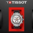 【TISSOT 天梭】T-RACE CHRONOGRAPH 競速系列三眼計時錶-45mm 送行動電源(T141.417.17.011.00)