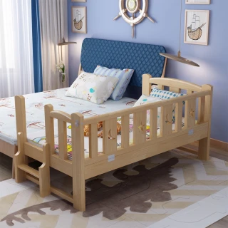 【HA BABY】長196寬100兒童床+7.5cm乳膠床(拼接床 延伸床 床邊床 兒童床 床組 床墊)