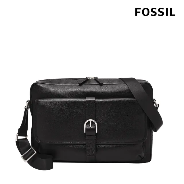 【FOSSIL 官方旗艦館】Camden 真皮郵差包-黑色 MBG9602001