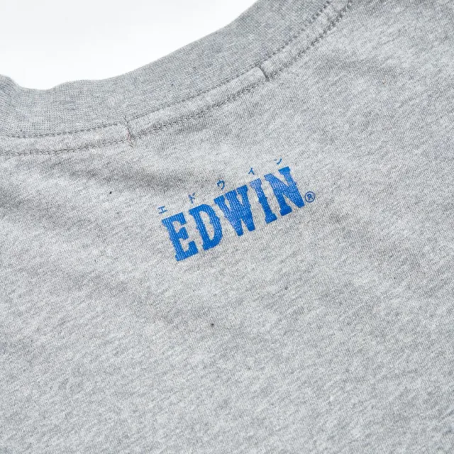【EDWIN】男裝 人氣復刻款 顏料W LOGO短袖T恤(麻灰色)