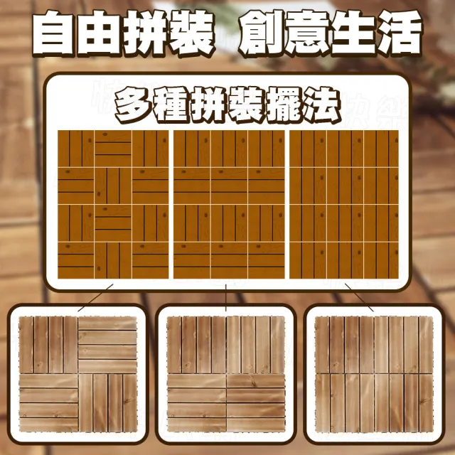 【快樂小島】高級刷油 拉絲款 拼接實木地板(35片組)