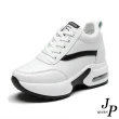 【JP Queen New York】純色流線內增高厚底運動休閒鞋(2色可選)