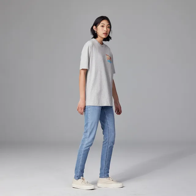 【Lee】女裝 牛仔褲 / 涼感 413 高腰標準小直筒 九分褲 淺藍洗水 / 101+ 系列(LB317045628)