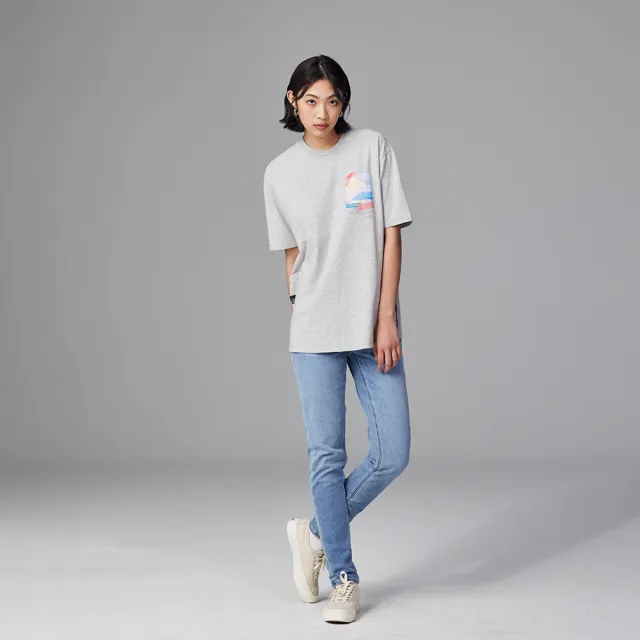 【Lee】女裝 牛仔褲 / 涼感 413 高腰標準小直筒 九分褲 淺藍洗水 / 101+ 系列(LB317045628)