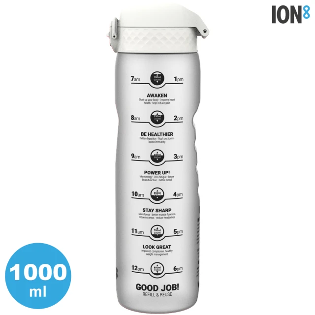 【ION8】Extra Large 運動休閒水壺 I8RF1000 / 提醒喝水款(收納扣環 Recyclon 塑料水壺 防漏 彈蓋 大容量)