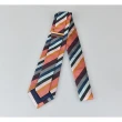 【Paul Smith】PAUL SMITH Artist Stripe標籤LOGO寬版條紋設計真絲領帶(寬版/橘粉x多色)