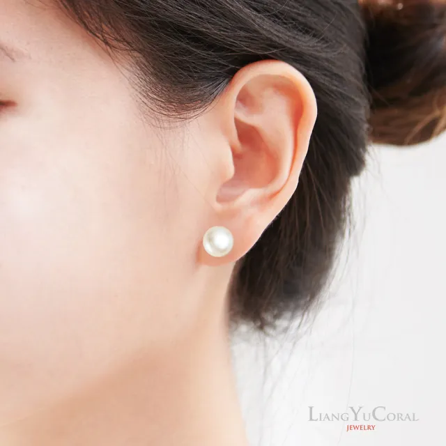 【大東山樑御珊瑚】天然珍珠耳針耳環(9-9.5mm)