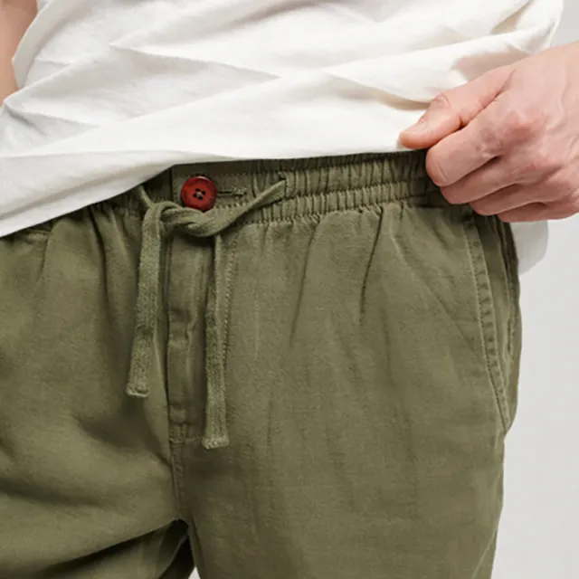 【Superdry】男裝 休閒短褲 有機棉 Vintage Overdyed Short(橄欖綠)