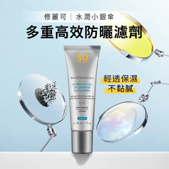 【Skin Ceuticals 修麗可】極致保濕防曬隔離乳SPF50 PA++++ 30ml(保濕防曬小銀傘)