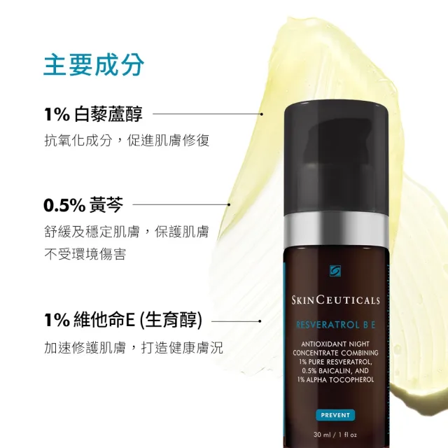 【Skin Ceuticals 修麗可】肌活修護夜間抗氧化精華 30ml(抗老修復)