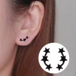 【VIA】白鋼耳釘 星星耳釘/星空系列 三顆星星造型白鋼耳釘(黑色)