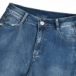 【ILEY 伊蕾】魅力修身排釦喇叭微彈牛仔褲(藍色；M-XL；1232328602)